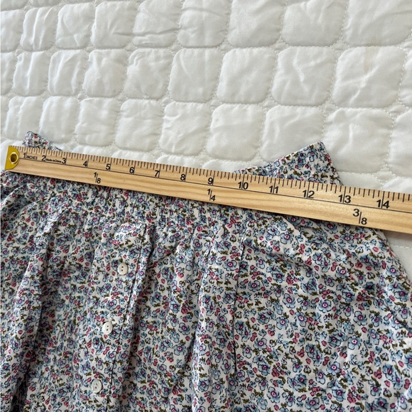 Shabby Chic Medium Floral Flowy Lined Cotton Mini Casual Comfy Stretch Skirt - Picture 9 of 11